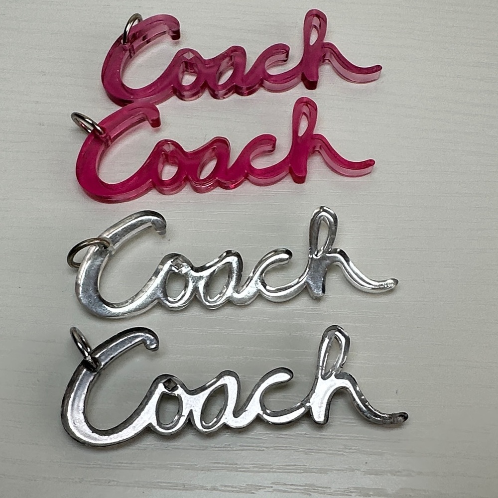 COACH POPPY HANGTAGS Rare Coach script with silver ring